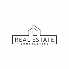 Home Real Estate Contracting Symbol Logo Design