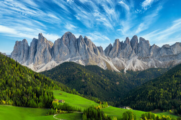 Beautiful landscape of Italian dolomites - Santa Maddalena