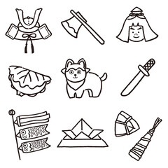 端午の節句やこどもの日のイラストセット