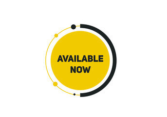 available now text sign icon. rectangle stroke template. white color text	
