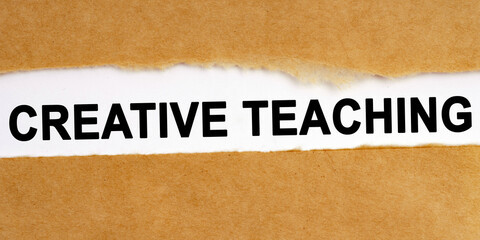 There is a space in the middle of the craft paper, where on a white background the inscription - Creative Teaching