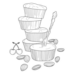 Printable Fast food coloring pages and Vector Line for kids and adults