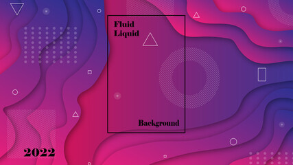Liquid background colorfull design. Fluid gradient with shapes and futuristic patterns.