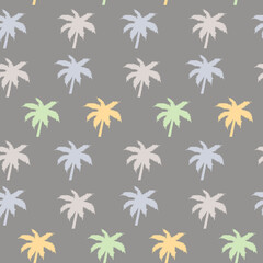 Palm tree silhouette seamless patter in flat style.