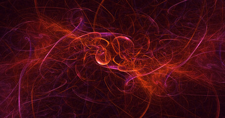 3D rendering abstract multicolor fractal light background