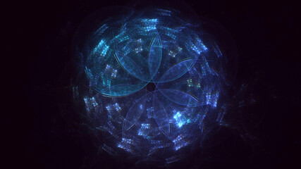 3D rendering abstract round light background