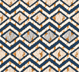 Scribble Style Textured Ikat Seamless Pattern Moroccan Abstract Design Perfect Stylish Trend Colors Natural Look