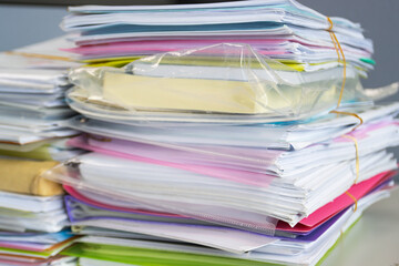 stack of documents for business on the table in a work office, concept document in work office
