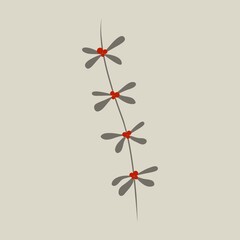 Christmas floral decorative elements for greeting cardsand and posters. Winter branch, berries, plants and floweres. Hand drawn vector illustration