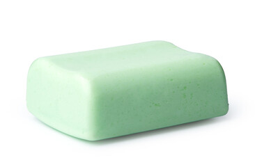 Single soap bar isolated on white background