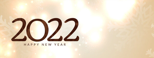 Happy new year 2022 glossy bokeh calendar banner design