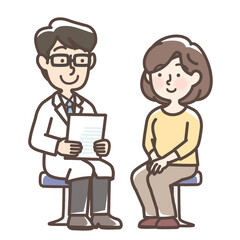 医師に話を聞く女性