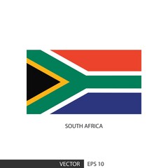 South Africa square flag on white background and specify is vector eps10.