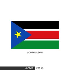 South Sudan square flag on white background and specify is vector eps10.