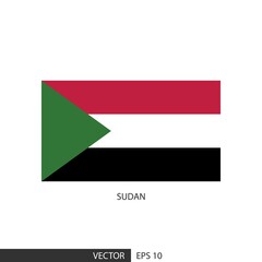 Sudan square flag on white background and specify is vector eps10.