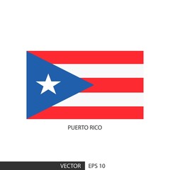 Puerto Rico square flag on white background and specify is vector eps10.