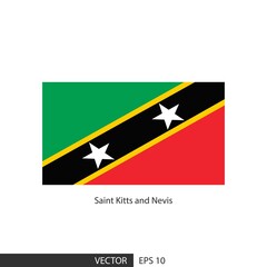 Saint Kitts and Nevis square flag on white background and specify is vector eps10.