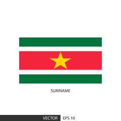 Suriname square flag on white background and specify is vector eps10.