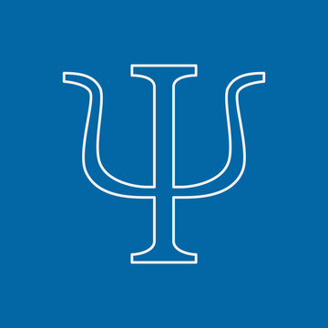 Psychology line icon concept. Letter psi outline stroke element. Psychologist counseling. Editable stroke vector illustration
