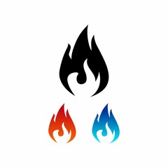Fire sign. Fire flame icon isolated on white background. Vector illustration