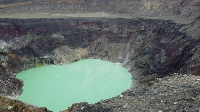 Smoke coming out of the big crater.