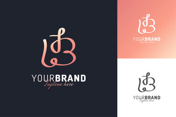 Minimal and Elegant Initial Letter B Logo Design with Handwriting Style. Handwritten Signature Logo for Identity