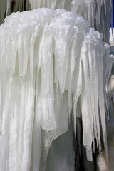 Ice waterfall, natural landscape in winter