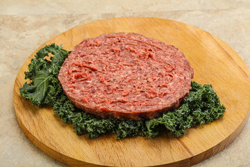 Raw beef burger cutlet for burger