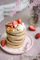 spring pancakes with strawberries
