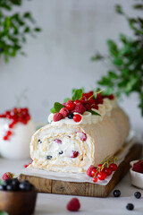 cake with berries