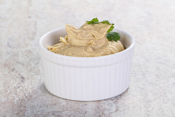 Traditional Jewish Hummus with olive oil