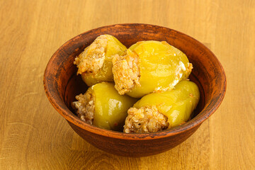 Bell Bulgarian pepper stuffed meat