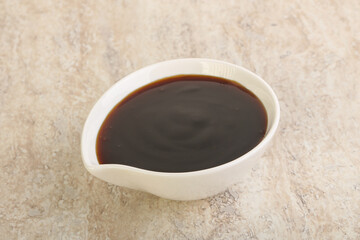 Oyster sauce dressing in the bowl