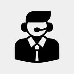 Customer service icon in solid style about marketing and seo, use for website mobile app presentation