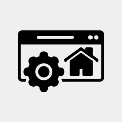 Homepage optimization icon in solid style about marketing and seo, use for website mobile app presentation