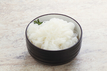 Glass asian noodles in the bowl