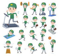 エクササイズやスポーツに関する運送配達員男性のセット