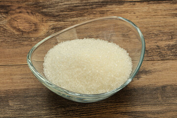 White sugar in the bowl