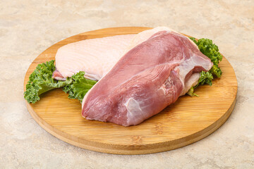 Raw duck breast for cooking