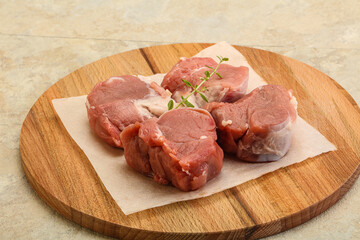 Raw pork tenderloin for cooking