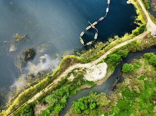 Fototapeta na wymiar aerial view of the river