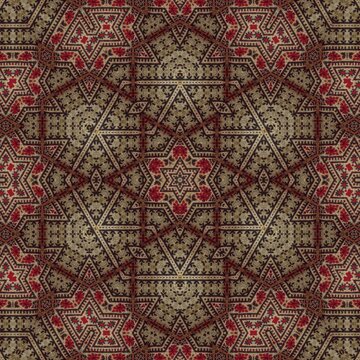 Traditional mixed Embroidery design concept. Antique illustration art for website, user interface theme. Interior decoration idea. Abstract pattern for the carpet background