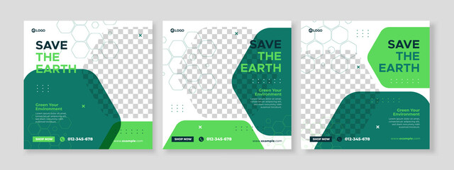 nature promotion banner social media pack template premium