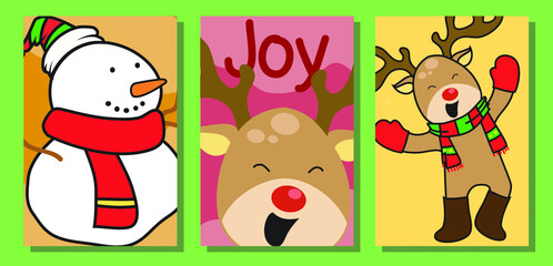 Cute Unicorn Christmas flashcards set. Unicorn flashcards Flashcards edition. Cute unicorn flashcards collection set. Vector illustration. 