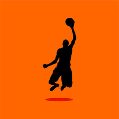 Basketball player silhouette vector image