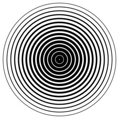Concentric circle element. Black and white ring. Abstract sound waves stock illustration