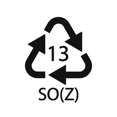 Battery recycling symbol 13 SO(Z). Vector illustration