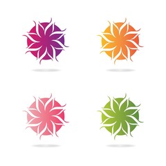 Flower logo icon set