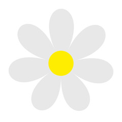 White daisy chamomile. Camomile icon. Cute flower plant collection. Love card. Simple shape sign symbol. Growing concept. Flat design. Isolated. Nature background.