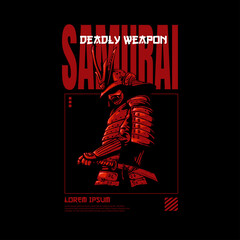 samurai artwork for t-shirt design